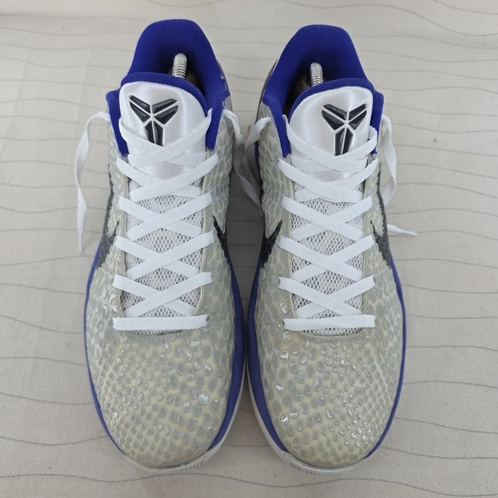 Nike Mens Kobe VI KB6 Concord Purple White Metallic Sneakers 429659-100 Size 10